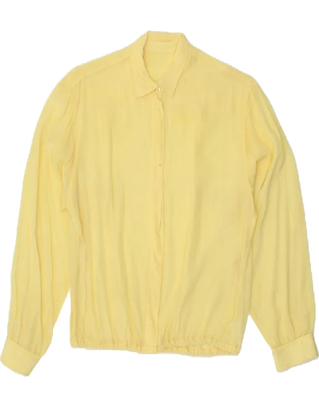 Personalized Clothing Luxury Temperament VINTAGE Womens Shirt Blouse UK 14 Large Yellow Personalized Clothing Luxury Temperament VINTAGE Womens Shirt Blouse UK 14 Large Yellow