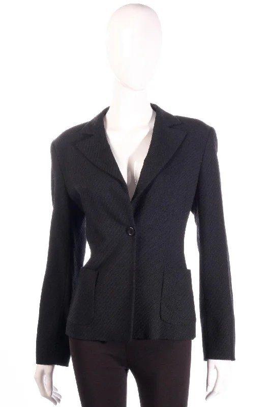 Fashionable sports Marella Jacket Single Breasted Relaxed Cut Wool Black UK Size 14