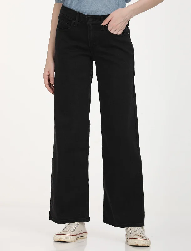 High-end Customization Classic Series Women's Low Rise Loose Fit Black Jeans