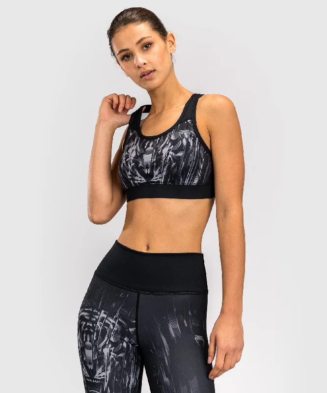 Fun and cute Venum Tiger Women's Sports Bra - Black/Silver