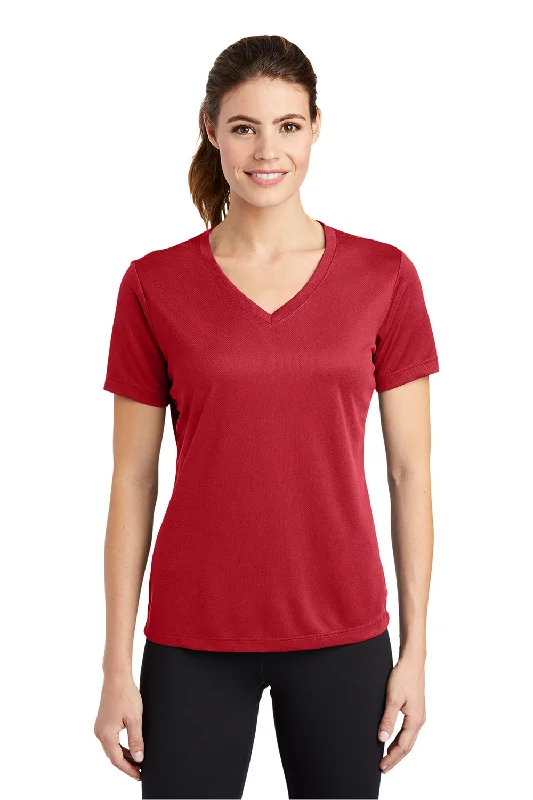 Boutique Recommendation Age-reducing Style Sport-Tek Womens RacerMesh Moisture Wicking Short Sleeve V-Neck T-Shirt - True Red Boutique Recommendation Age-reducing Style Sport-Tek Womens RacerMesh Moisture Wicking Short Sleeve V-Neck T-Shirt - True Red