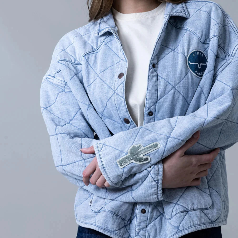 Classic style Kimes Ranch Women's Rincon Throw Jacket in Light Wash Indigo