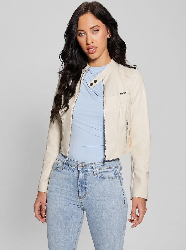 End Of The Year Comfortable And Cold-proof White Anita Moto Jacket