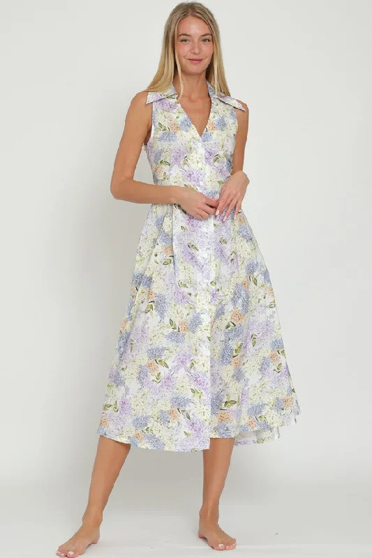 Perfect Tailoring Comfortable Series White Light Blue Sleeveless Collar & Button Down Tie Back Midi Perfect Tailoring Comfortable Series White Light Blue Sleeveless Collar & Button Down Tie Back Midi