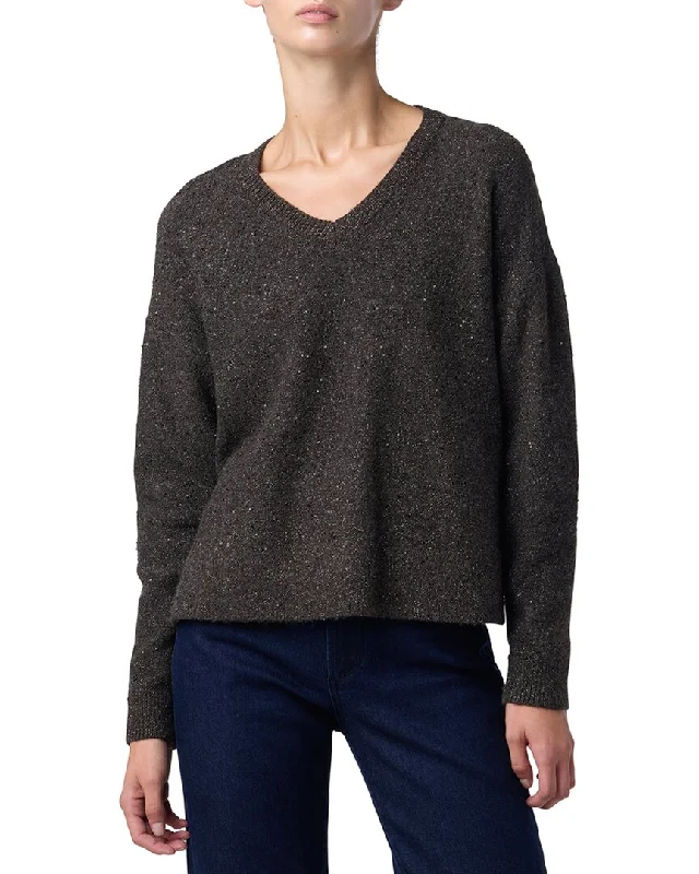 Autumn Selection Bottom And Versatile JOE'S Jeans V-Neck Lurex Sweater