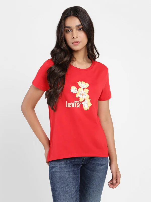 Celebrity Picks Casual Style Women's Graphic Slim Fit T-shirt