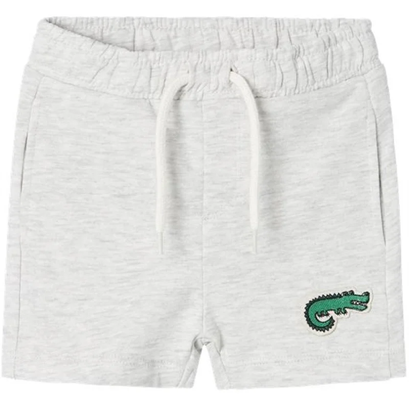 Youthful Street Fashion Age-reducing Style Name it Light Grey Melange Dike Sweat Shorts