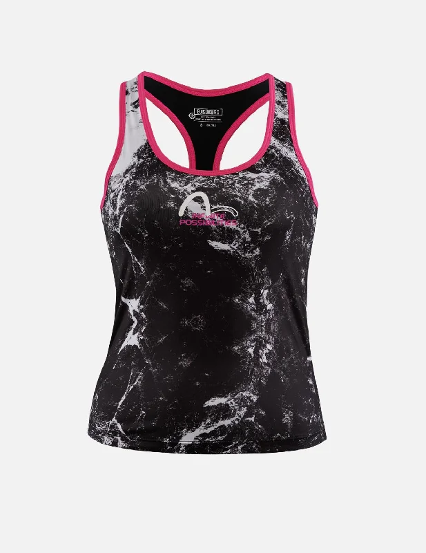 Sports Fitness Wear Allover Print Y-Back Stretch Tank