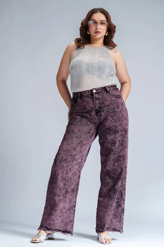 Age-reducing Style British Style Cosmic Blush Curve Straight Fit Jeans