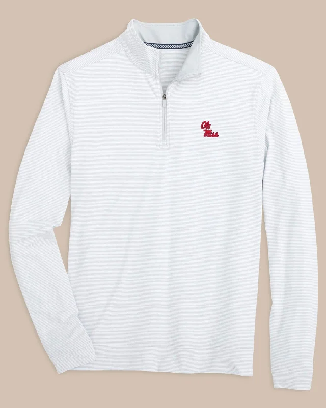 High Street Fashion Carefree Style Ole Miss Rebels Cruiser Micro-Stripe Heather Quarter Zip