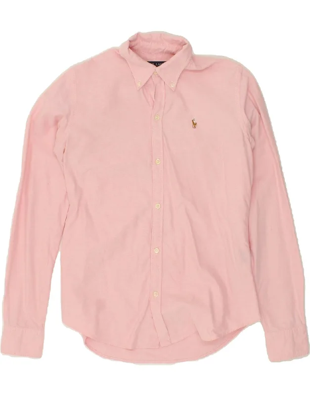 French Style French Style RALPH LAUREN Womens Shirt US 6 Medium Pink Cotton