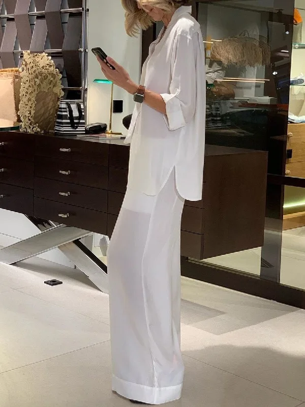 Fashion Must-have Versatile Items Casual Loose Solid Color Lapel Two-piece Suit