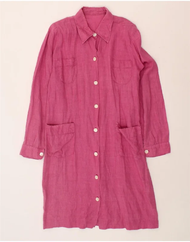 Personalized Outfit Slightly Flared Design VINTAGE Womens Shirt Dress UK 12 Medium Pink