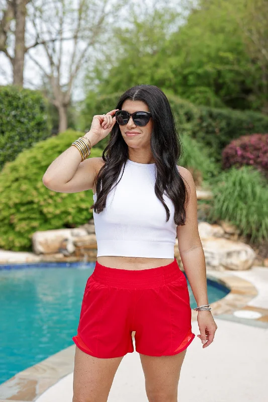 French Style Luxury Style Active Babe True Red Shorts