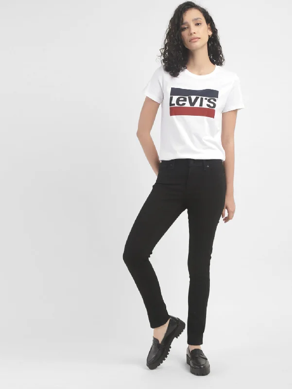Must-have For Autumn And Winter Playful Style Women's Brand Logo Crew Neck T-shirt