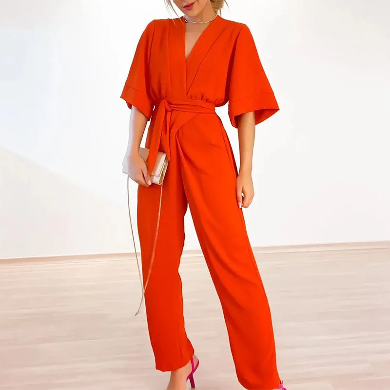 Breathable Design Girl Style Casual Loose Plus Sizes Wide Legs Jumpsuits
