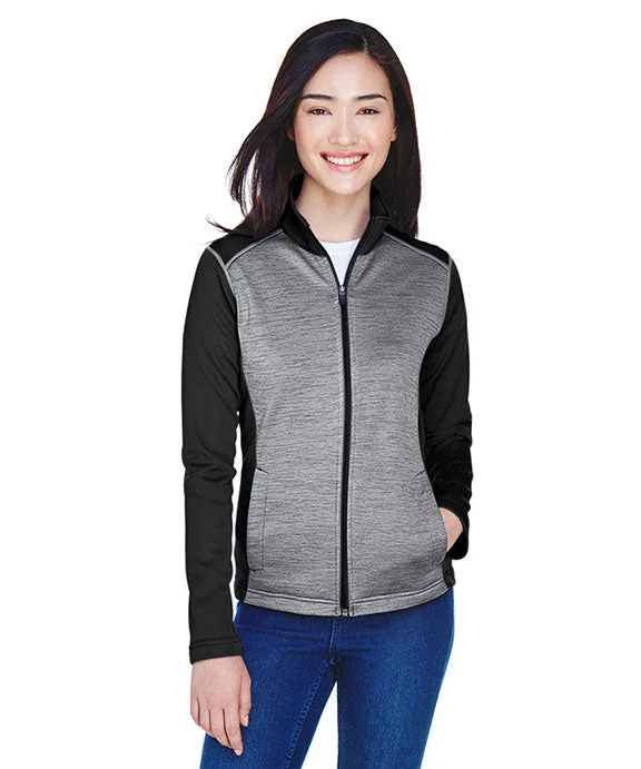 Personalized print DG796W - Devon & Jones Ladies Newbury Colorblock Mélange Fleece Full-Zip Jacket