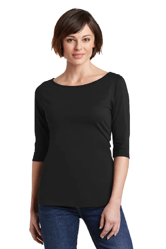 Goddess Style Carefree District Womens Perfect Weight 3/4 Sleeve T-Shirt - Jet Black - Closeout Goddess Style Carefree District Womens Perfect Weight 3/4 Sleeve T-Shirt - Jet Black - Closeout