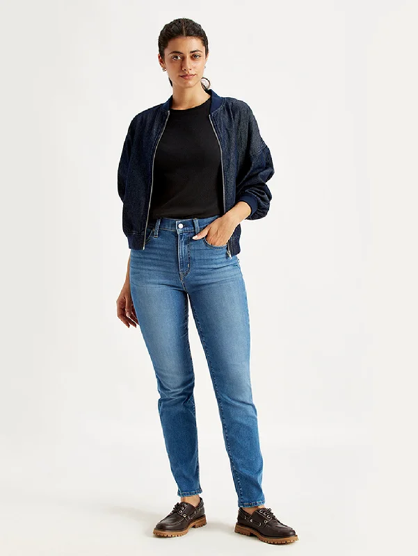 Minimal Style Women's High Rise 724 Slim Straight Fit Jeans