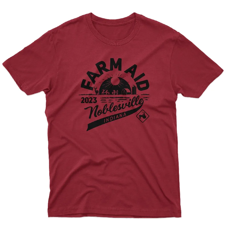 Feminine Charm Designer Style Farm Aid 2023 Noblesville Tee – Red