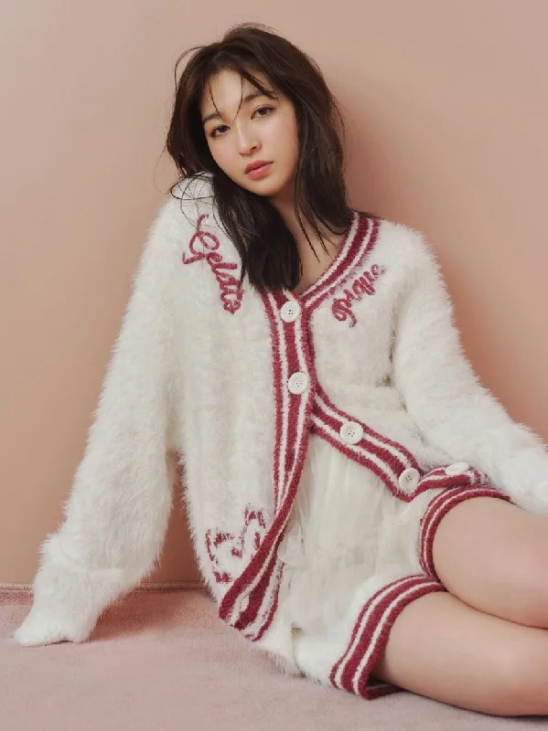 End Of The Year Body Design Feather Cardigan & Shorts Set