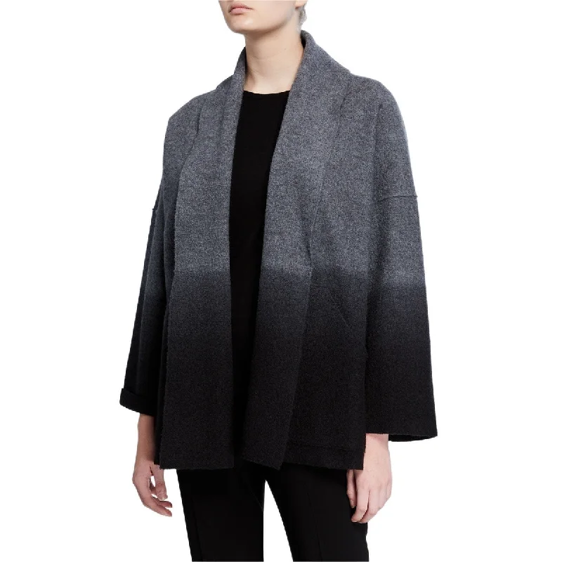 Romantic Data Eileen Fisher Women's Wool Shawl Collar Jacket Gray Size S