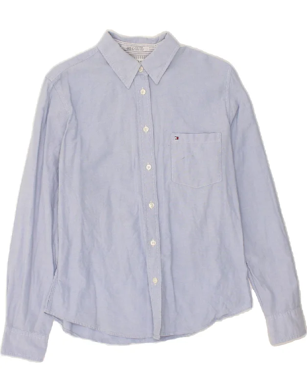 Goddess Style Street Cool TOMMY HILFIGER Womens Shirt UK 14 Medium Blue Cotton