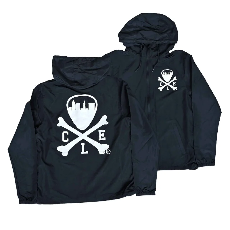 Editorial Design Personalized Wear CLE Logo Windbreaker - Black