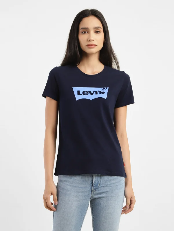 Fashion Must-have Versatile Items Women's Brand Logo Round Neck T-shirt