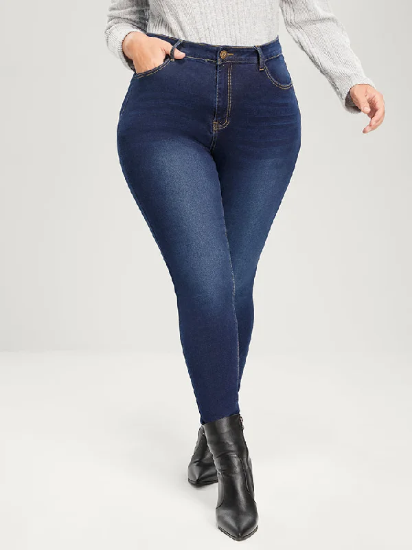 Exquisite Craftsmanship Celebrity Must-have Skinny Extremely Stretchy High Rise Dark Wash Jeans