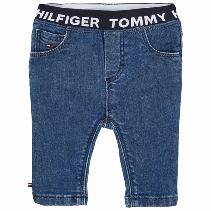 High Street Fashion Carefree Style Tommy Hilfiger Baby Monotype Denim Pants Denim Medium