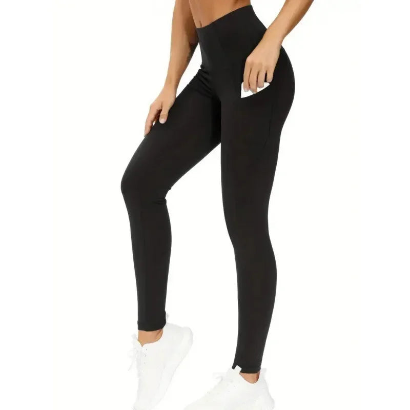 Sports Comfort Style High Waist Pocket Seamless Fitness High Elastic Fashion Slim Gym Leggings