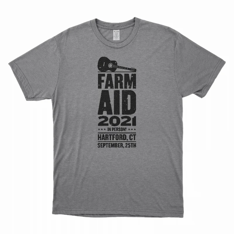 Fresh And Capable Sports And Leisure Farm Aid 2021 Outlaw Poster Tee- Gray
