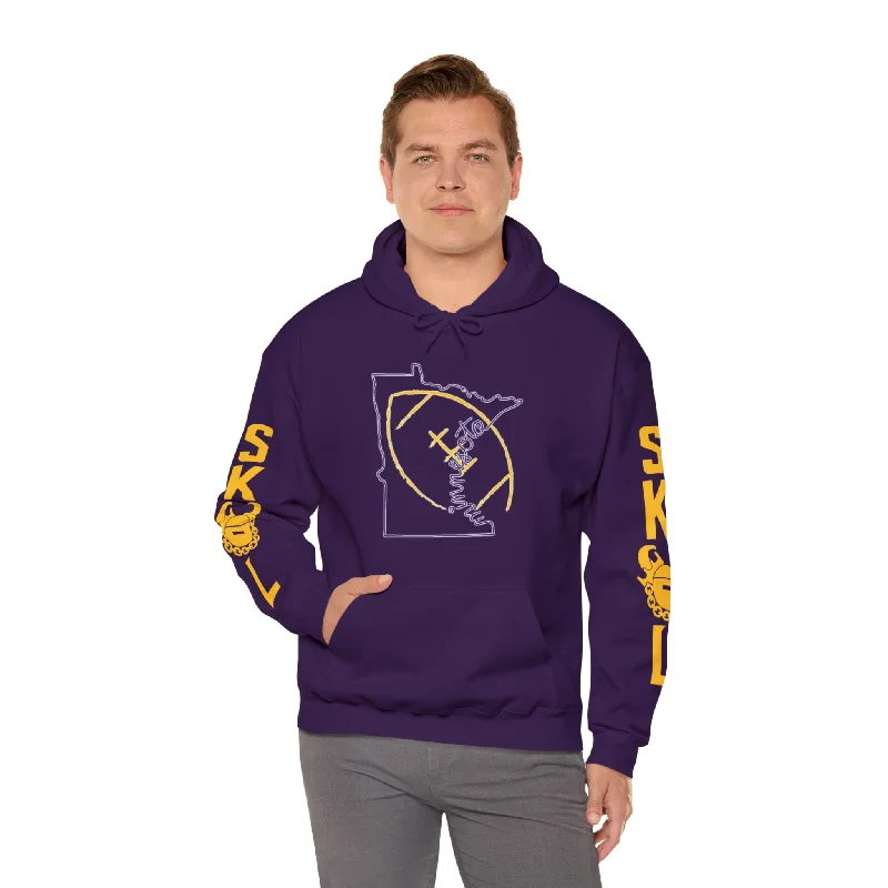 Minimal Classic Versatile Items Unisex Heavy Blendâ„¢ Hooded Sweatshirt - MN State Football + Original (Sleeves) Minimal Classic Versatile Items Unisex Heavy Blendâ„¢ Hooded Sweatshirt - MN State Football + Original (Sleeves)