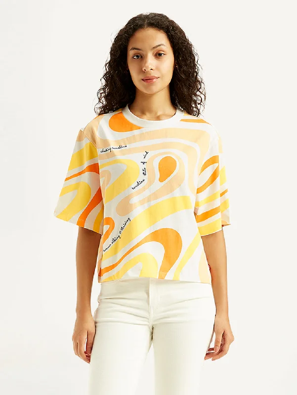 Cool Style Women's Abstract Print Relaxed Fit T-shirt