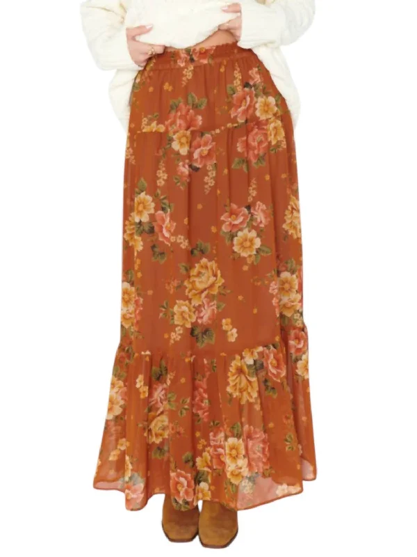 Mid-length Style Larina Maxi Skirt In Garden Harvest