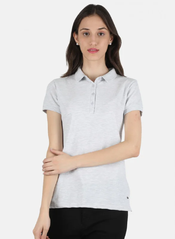Versatile Items Retro Fashion Women Grey Plain T-Shirt