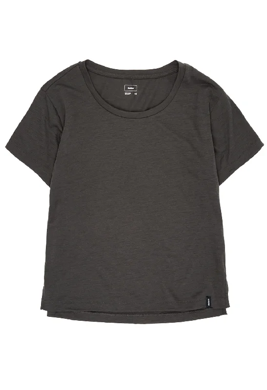 Fresh And Fashionable Designer Style Finisterre Women's Seeker Merino Scoop Neck T Shirt - Raven Black Fresh And Fashionable Designer Style Finisterre Women's Seeker Merino Scoop Neck T Shirt - Raven Black