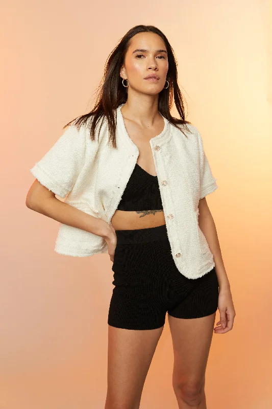 Integrated Design Sexy Fun TWEED SHORT SLEEVE JACKET