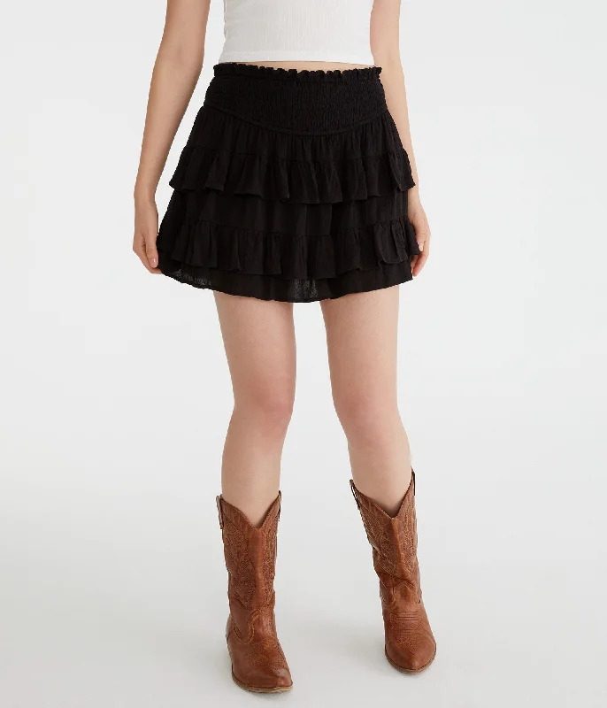 Retro Fashion Personalized Wear Aeropostale High-Waisted Ruffled Flippy Skort