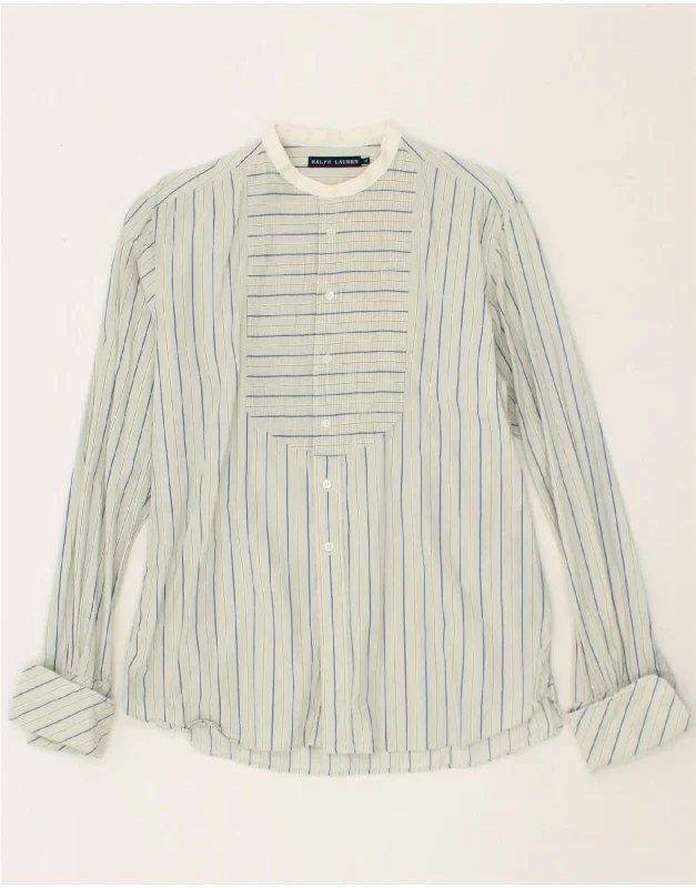 Retro Fashion Classic Retro RALPH LAUREN Womens Shirt US 12 Large Blue Striped Cotton