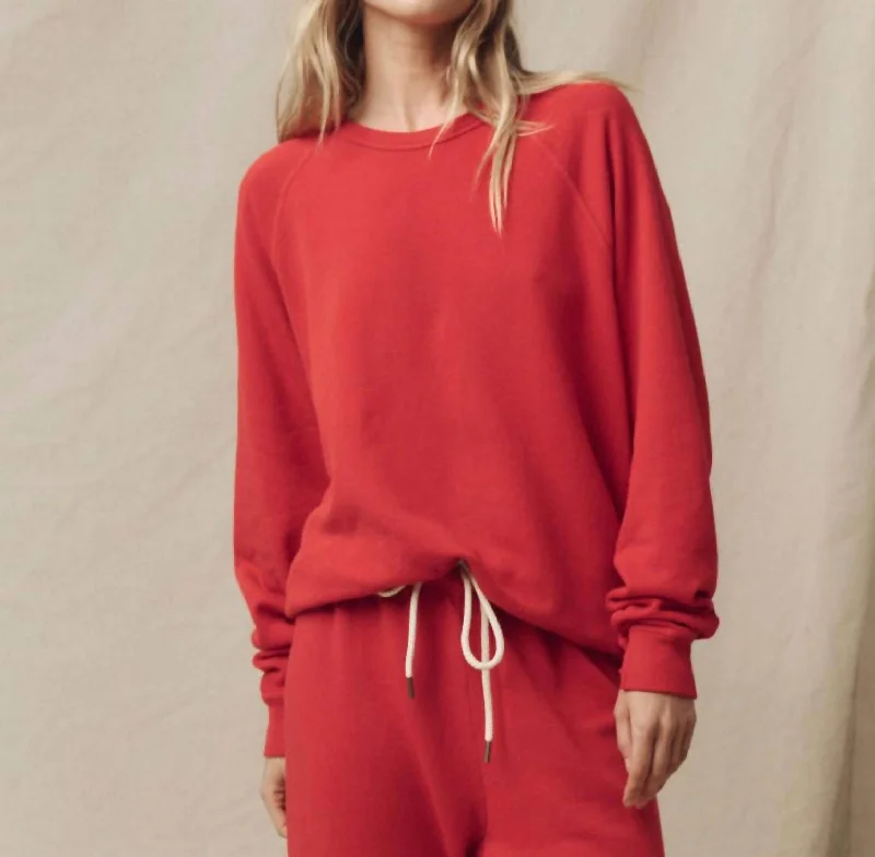 European Plan Elegant And Casual College Sweatshirt In Campfire