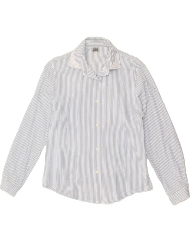 Embroidery Design Versatile Items POP 84 Womens Shirt UK 14 Medium Blue Striped Cotton Embroidery Design Versatile Items POP 84 Womens Shirt UK 14 Medium Blue Striped Cotton