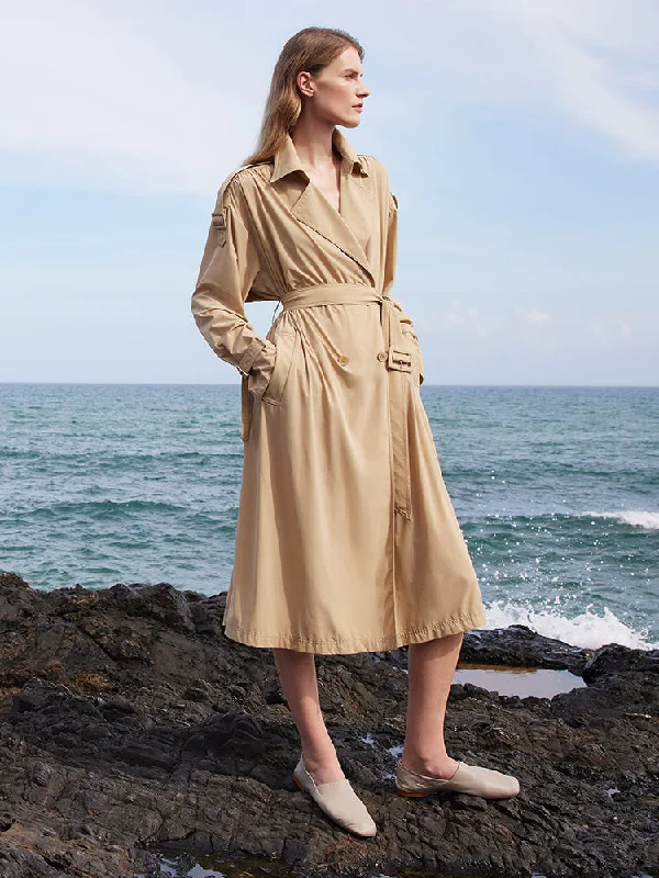 Sports Trend Unique Design Lightweight Trench Coat With Belt