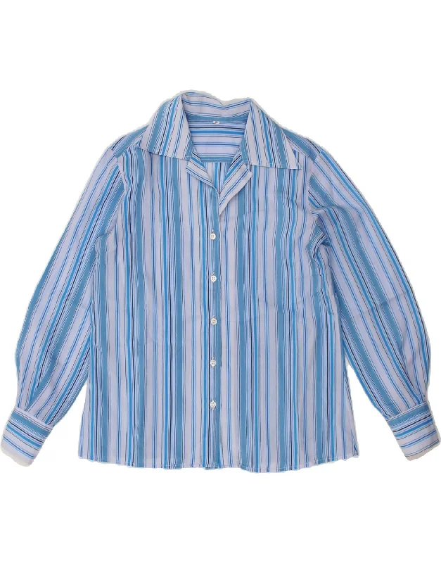 Warm Atmosphere Comfortable And Cold-proof VINTAGE Womens Shirt IT 40 Small Blue Striped