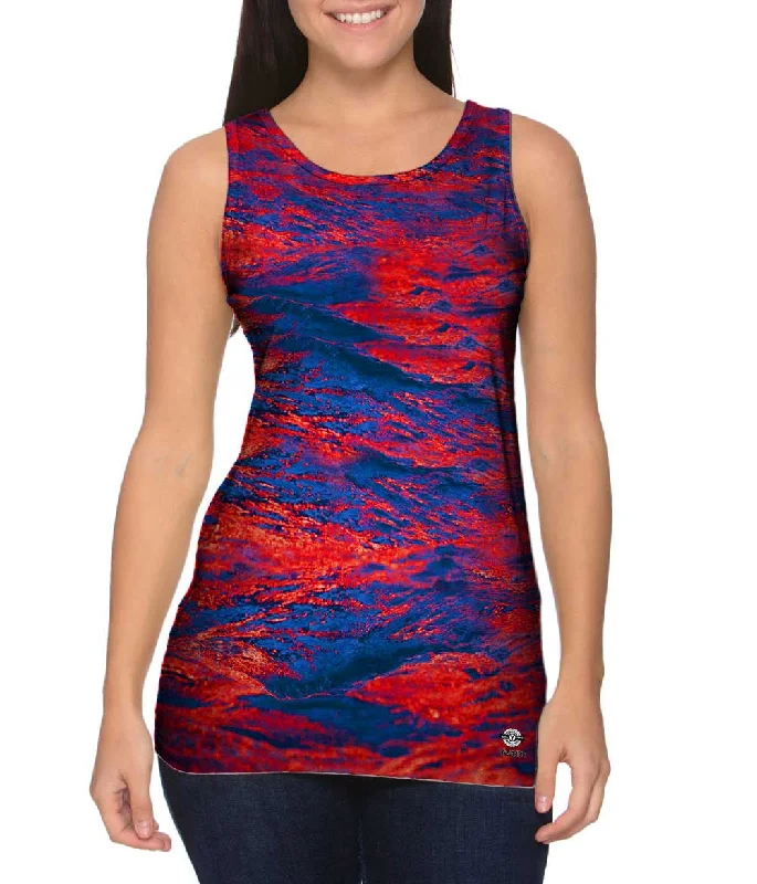 Retro Prints Youthful Glowing Red Waves