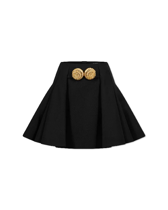 High Street Design Classic Grain De Poudre Pleated Mini Skirt