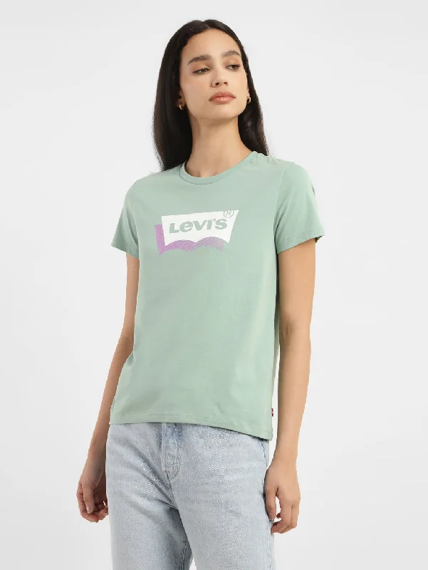 Retro Fashion Classic Retro Women's Brand Logo Crew Neck T-shirt