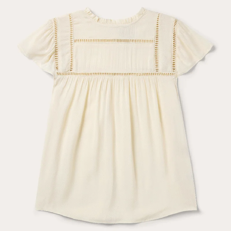 Sports And Leisure Fresh And Simple Cream Herringbone Blouse