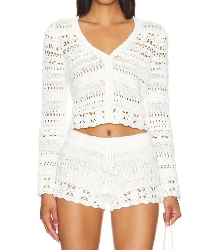 Dynamic Fashion Middleton Cardigan In Antique White